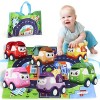 Norkbeng Jouet Camion Voiture Bébé 1 2 3 an Garçon,3 Pièces Push and Go Cars avec Tapis de Carte et Sacs de Rangement,Cadeau 