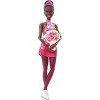 Barbie HCN31 Poupée Patineuse Artistique pour Sports dhiver 30 cm avec Robe Rose, Veste, Bouquet de Roses et trophée, pour