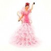 Folk Artesanía Poupée Porcelaine Flamenca andalouse 28 cm Robe Cola Gala Uni Rose