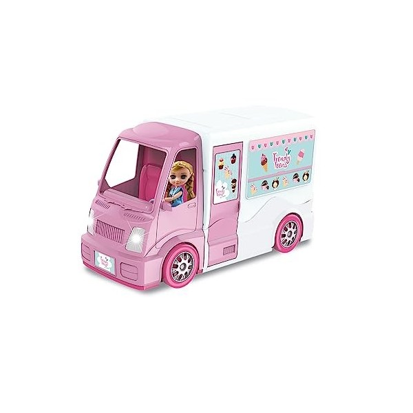 ODS Trendy Teens - Camion de crème glacée avec poupée Fashion 16 cm avec lumières et Sons Jouet, idée Cadeau, Playset avec po