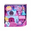 Le château de Cendrillon magiclip et 1 poupée + Accessoires - Set Mini Royaume pour Disney Princesse + 1 Carte