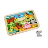 Janod - Chunky Puzzle en Bois Animaux de la Ferme - 7 pièces - Développement Motricité Fine et Concentration - Dès 18 Mois, J