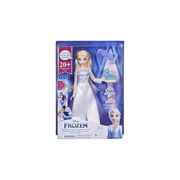 Poupee Reine des neiges II : Elsa Robe Princesse Qui Parle avec Ses Amis - Set Poupee Mannequin Version Francaise + 1 Carte
