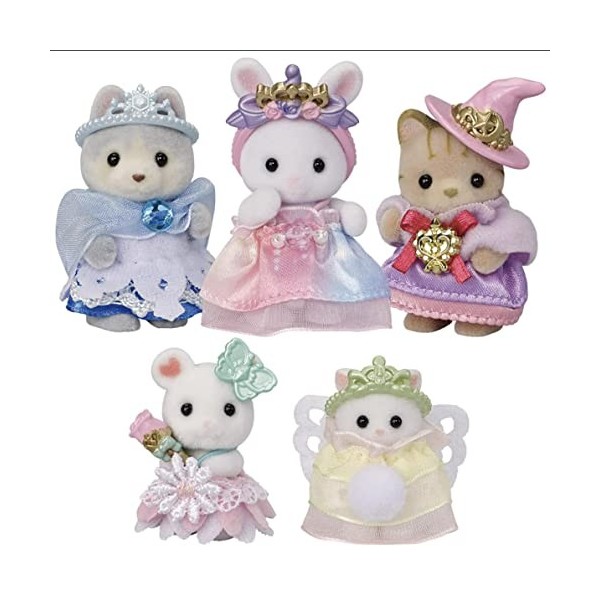 SYLVANIAN FAMILIES - La parade des bébés en costumes de princesse - 5703 - Figurines Prêt à Jouer - Mini Poupées Multicolore