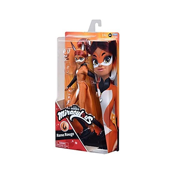 Miraculous Ladybug et chat noir Toys Rena Rouge Poupée tendance | Poupée articulée Rena Rouge de 26 cm avec accessoires et Mi