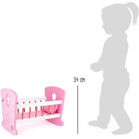 Small Foot-10742 Berceau de poupée rêve de Filles en Bois avec Ornements détaillés, Oreiller Inclus,pour Enfants à partir de 