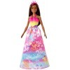 Barbie Dreamtopia poupée Papillons coffret 3-en-1 brune avec trois tenues roses de princesse, sirène et fée, jouet pour enfan