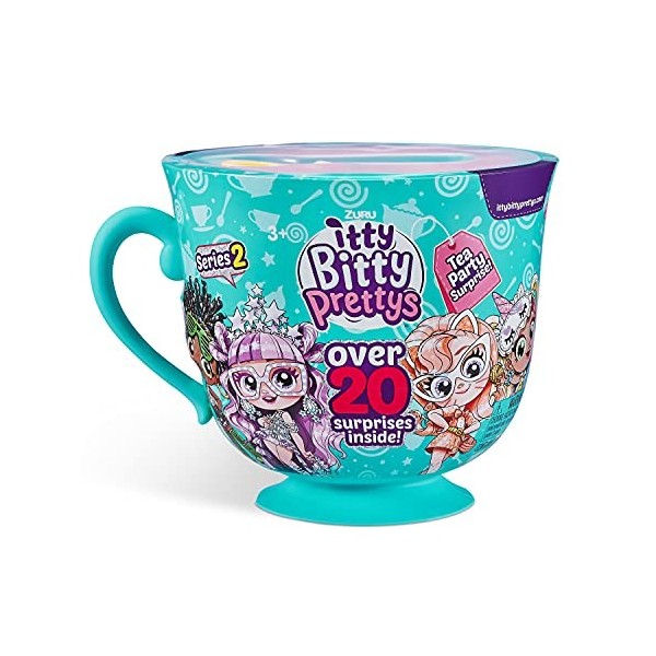 ZURU- Itty-Tasse A The GEANTE-Bitty Pretty avec + 25 Surprise Dont 2 Mini POUPEES Turquoise, 9711, Multicolor