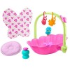 My Garden Baby coffret Nénuphar 2-en-1, couffin-baignoire et 7 accessoires pour poupon bébé papillon, jouet pour enfant dès 2