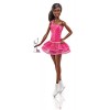 Barbie Métiers poupée patineuse artistique brune avec tenue rose à paillettes, jouet pour enfant, FCP27