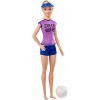 Barbie Métiers poupée blonde joueuse de volley avec visière et ballon, jouet pour enfant, GHT22