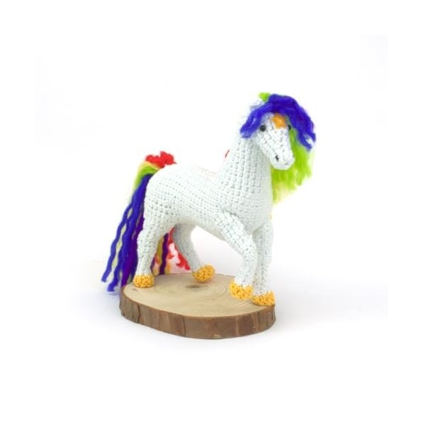 Cheval arc-en-ciel Amigurumi, poupée au crochet faite à la main, idéale pour les cadeaux