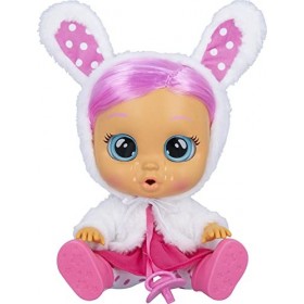 CRY BABIES Dressy Coney le lapin | Poupée interactive qui pleure de vraies Larmes avec de vrais Cheveux et des Vêtements pour