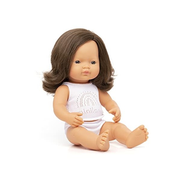 Miniland 31180 Baby Brown Hair Girl 38 cm