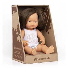 Miniland 31180 Baby Brown Hair Girl 38 cm