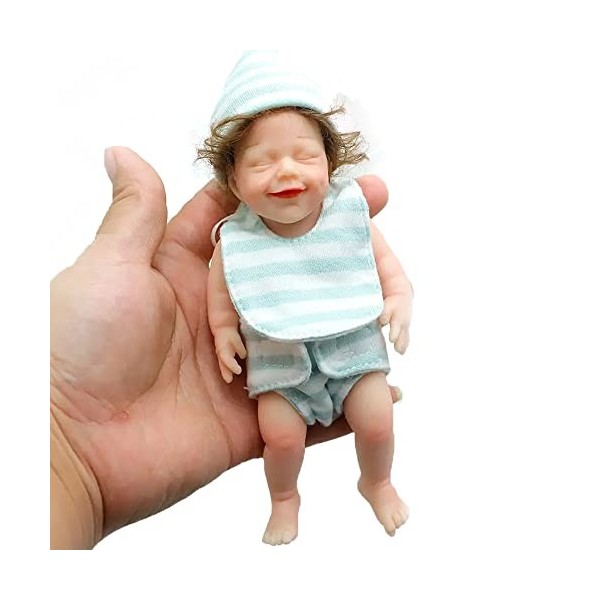 ZIYIUI 16 cm 6 Pouces Réaliste Poupée Reborn Baby Dolls Tout Le Corps Silicone Souple Poupée Yeux fermés Bebe Reborn Garçon J