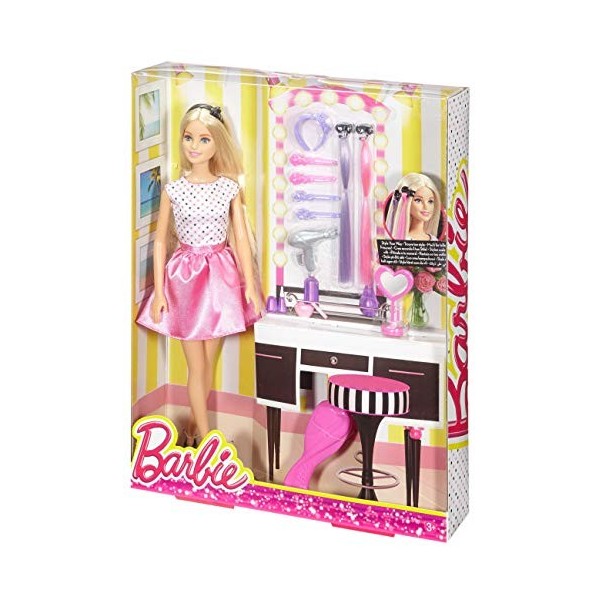 Mattel - Poupée Barbie avec Accessoires pour Cheveux