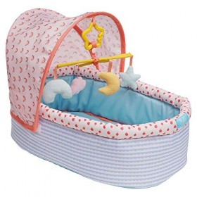 Manhattan Toy Stella Collection Lit de bébé Doux avec auvent Amovible et Mobile pour poupées de 30,48 cm à 38,1 cm