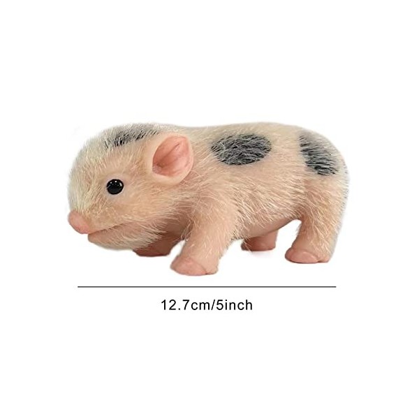 Poupée cochon en silicone souple de 12,7 cm | Porcelet réaliste en silicone doux au toucher | Mini porcelet en silicone | Viv