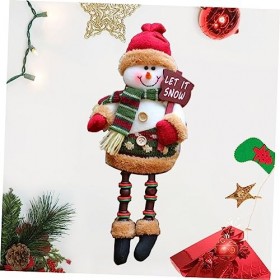 Toyvian 3 Pcs Père Noël Assis Bonhomme De Neige Renne Étagère avec Jambes Pendantes Décoration De Bureau De Noël Jouets Poupé