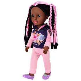 Vakitar 14 Pouces Reborn bébé Fille Vinyle Souple Beaux vêtements Couleur aléatoire Chaussures Coiffure Adorable poupée Afric