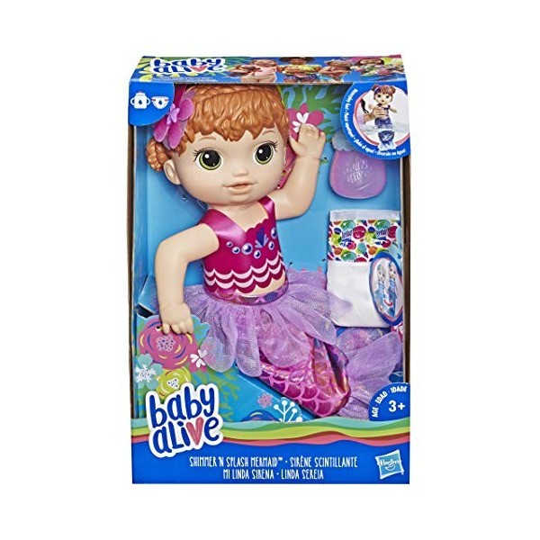 Baby Alive BA Shimmer N Splash Mermaid Red Hair