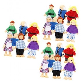 Toyvian 21 Pièces Maison De Poupée en Bois Poupées en Bois Juguetes Figurines Adultos pour Petites Poupées Figurines denfant