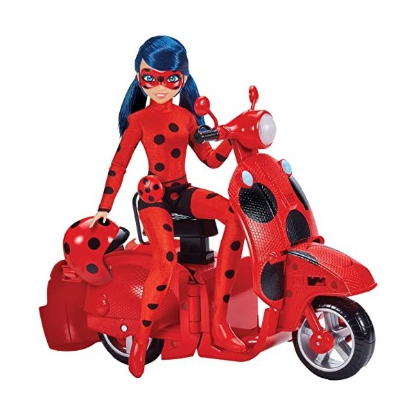 Bandai - Miraculous Ladybug - Scooter Miraculous Switchn go + poupée articulée Ladybug Lucky Charm 26cm - P50668