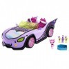 Monster High Voiture Goule Mobile Avec Animal Et Accessoires, Cabriolet Violet Avec Décorations De Toiles D’Araignée, Jouet E