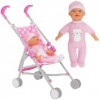 Dolly Tots Poussette simple et poupée | Poussette pour poupée | Poussette pour poupée pour enfants | Poussette pliable pour p