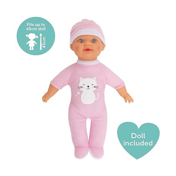 Dolly Tots Poussette simple et poupée | Poussette pour poupée | Poussette pour poupée pour enfants | Poussette pliable pour p