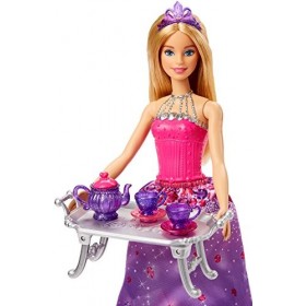 ​Barbie Dreamtopia Coffret Heure du Goûter, poupées Barbie et Chelsea avec service à thé et gâteau à monter, jouet pour enfan