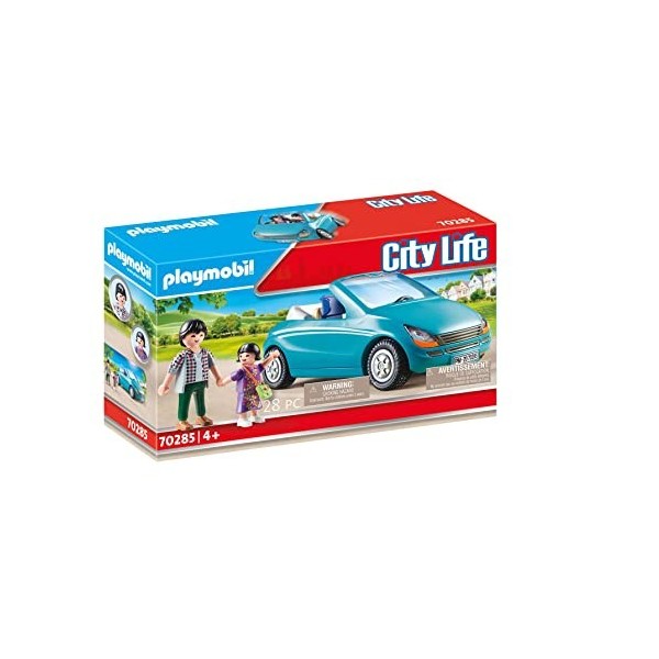 Playmobil Papa avec Enfant et Voiture Cabriolet