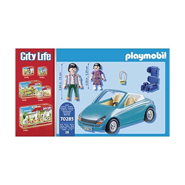 Playmobil Papa avec Enfant et Voiture Cabriolet