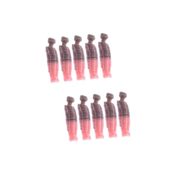 Toyvian 10 Pcs Poupée Cheveux pour Bouclés Poupée Cheveux Poupée Perruque pour LArtisanat Toupet T Outil Bouclés Perruque De