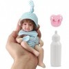 YIHANGG Réaliste Mini Poupée Reborn Douceur Corps Entier en Silicone Solide Poupée Nouveau-né Taille de la Paume Enfant Anniv