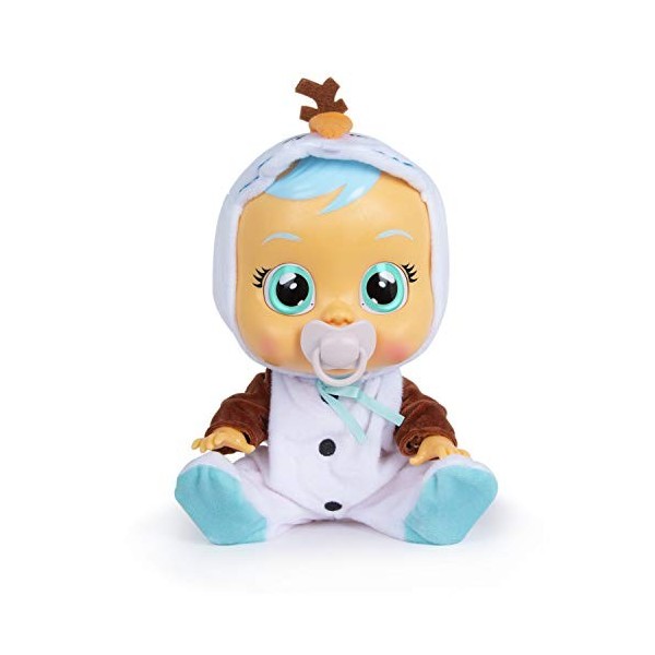 CRY BABIES Olaf Disney | Poupée interactive qui pleure de vraies Larmes avec tétine et pyjama - Poupon idéal pour enfants +18