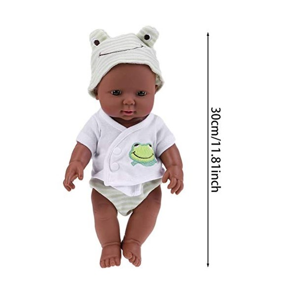 Stecto 12 Pouces Lifelike Reborn Bebé Poupées africaines pour filles, poupées noires, poupées pour bébés réalistes, jouets po