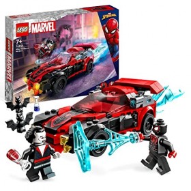 LEGO 76244 Marvel Miles Morales vs. Morbius, Jouet de Construction Spider-Man, avec Voiture de Course, Spidey et Ses Amis Ext