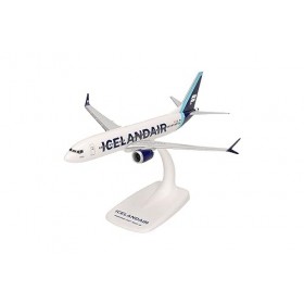 Herpa Maquette Avion Icelandair Boeing 737 Max 8 Cyan Tail Stripe – TF-Ice “Jökulsárlón”, echelle 1/200, Snap-fit Model, pi
