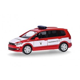 herpa Maquette Voiture, VW Touran Pompiers de Nuremberg, echelle 1/87, Model Allemand, pièce de Collection, Figurine Plastiqu