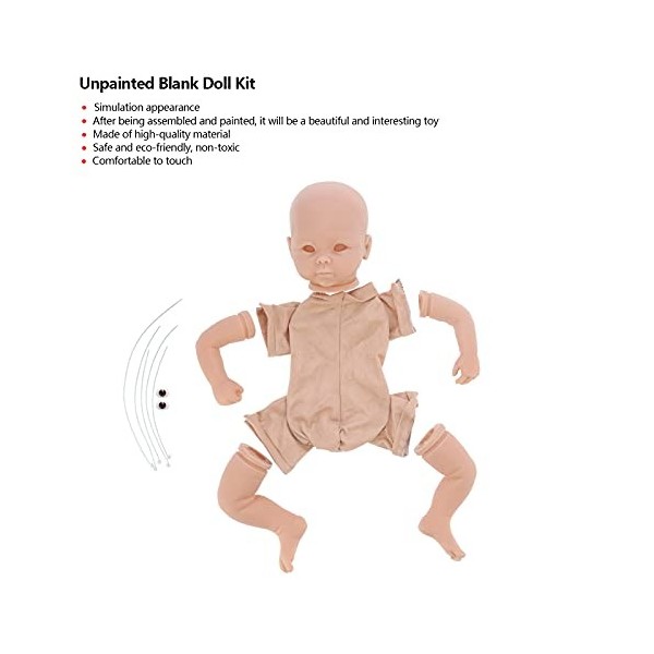 JUMZ Kits de bébé Reborn, Apparence de Simulation 19in DIY Reborn Kits Reborn Silicone Baby Kit Matériau en Silicone Souple p