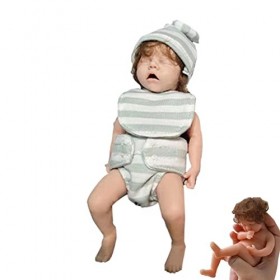 yanjing Jouet en Silicone pour bébé, Baby Dolls Silicone Boys Full Body, Poupées bébé, Ensemble de poupée et de vêtements Nou