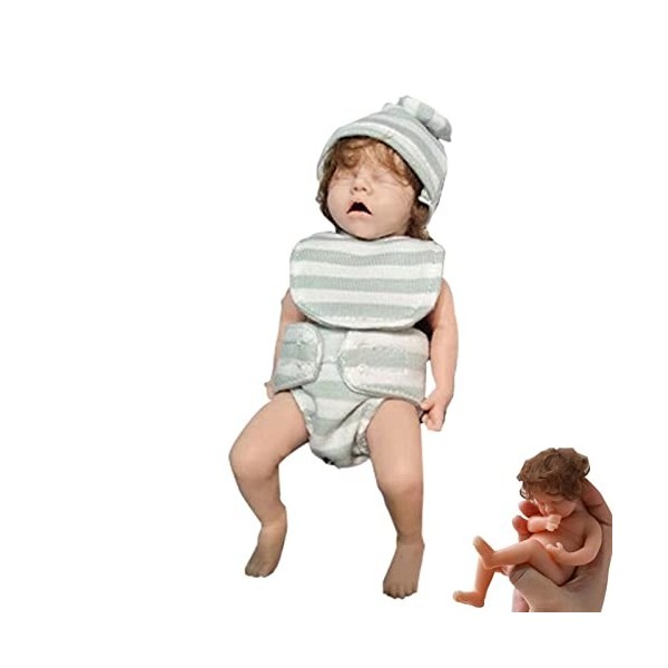 yanjing Jouet en Silicone pour bébé, Baby Dolls Silicone Boys Full Body, Poupées bébé, Ensemble de poupée et de vêtements Nou