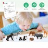 Volnau Lot de 12 mini figurines danimaux sauvages en plastique pour tout-petits enfants cadeau de Noël anniversaire