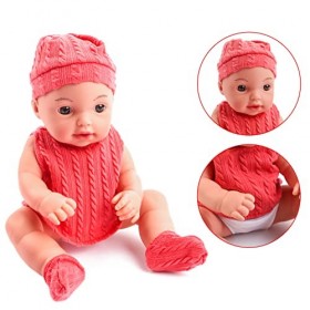 deAO Poupon bébé, Poupée Rose avec Poussette et Accessoires réalistes, Poupon Rose boit et Fait Pipi Nombreux Accessoires Inc