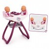 Smoby - Baby Nurse - Chaise Haute Jumeaux - pour Poupons et Poupées - Transformable en Bascule - 4 Accessoires Inclus - 22034