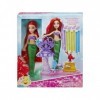 Coffret Ariel la Petite Sirene coiffures créations Salon Ruban Royal poupée Mannequin + Accessoires - Set pour Disney Princ