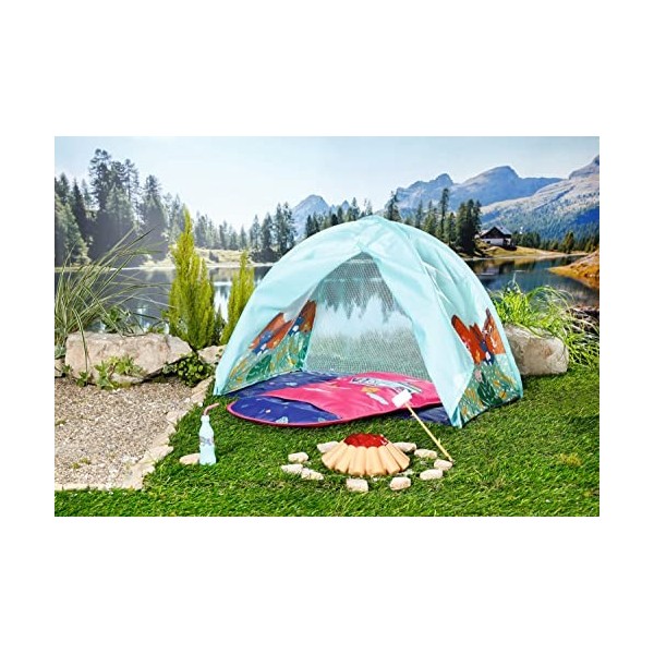 BABY born Weekend Set de Camping – Poupées de 36 cm & 43 cm – Avec 1 tente, 1 sac de couchage, 1 feu de camp & + - Pour les p