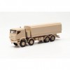 Herpa- Iveco Maquette Camion Plateau protégé Trakker 8x8, échelle 1/87, Model Allemand, pièce de Collection, Figurine Plastiq